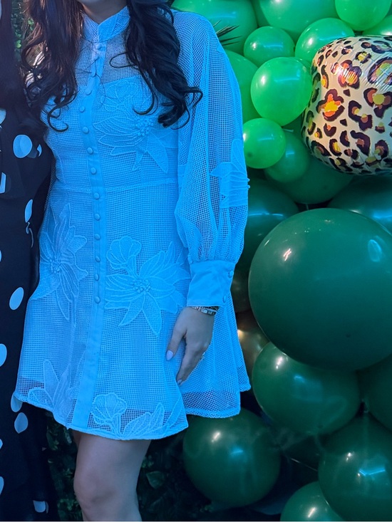 SHEIN Dresses & Skirts - SHEIN Light Blue Floral Mesh Midi Dress